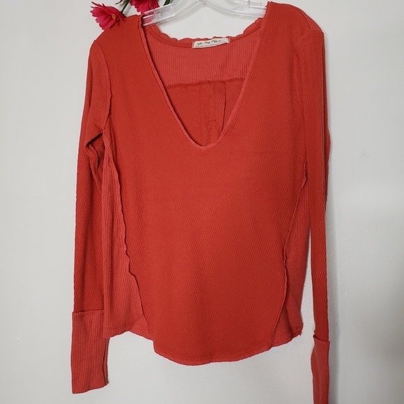 NEW Free People Wrap It Up Thermal Top Pollen Dust Bohemian Sexy Spring V Neck - Picture 3 of 14